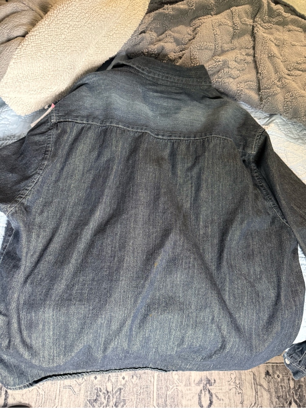 Ditch Plains New York Women’s Large Denim Pearl Snap Western Shirt - Picture 11 of 16